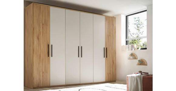 DREHTÜRENSCHRANK 300/228/60 cm,  in Eichefarben, Kaschmir, 6-türig  - Kaschmir/Eichefarben, Design, Holzwerkstoff/Metall (300/228/60cm) - Xora