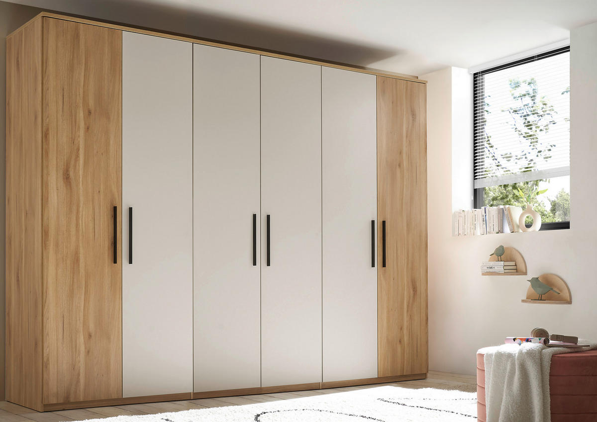 DREHTÜRENSCHRANK 300/228/60 cm,  in Eichefarben, Kaschmir, 6-türig  - Kaschmir/Eichefarben, Design, Holzwerkstoff/Metall (300/228/60cm) - Xora