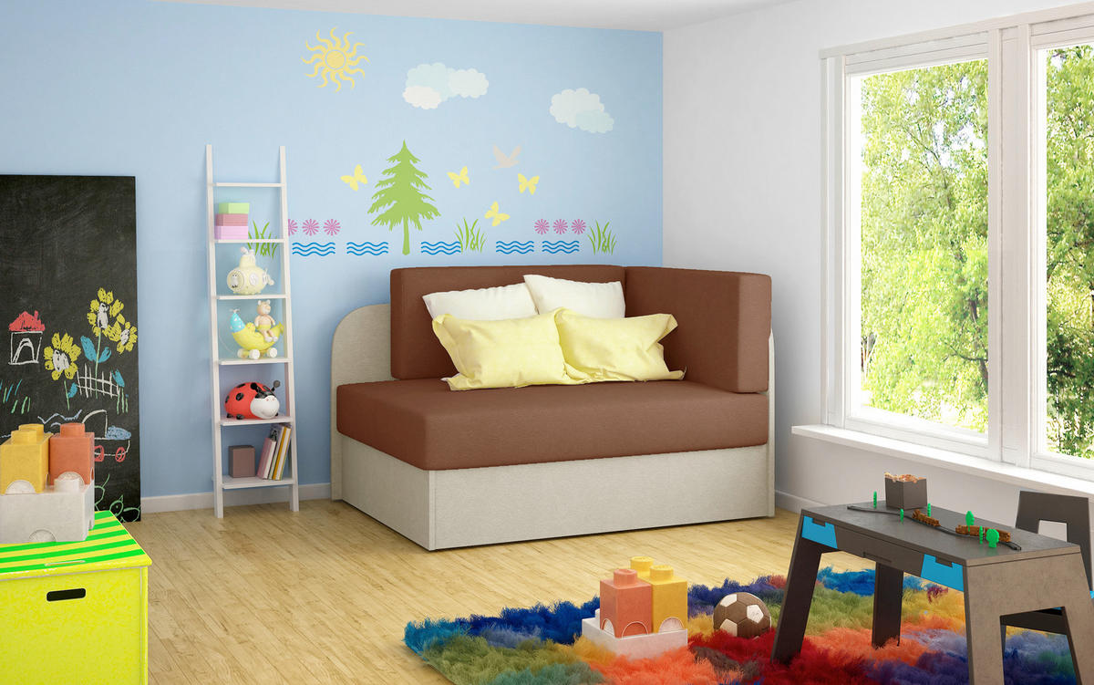 JUGEND- UND KINDERSOFA Textil Braun, Beige  - Beige/Schwarz, Design, Kunststoff/Textil (104/60/75cm) - MID.YOU