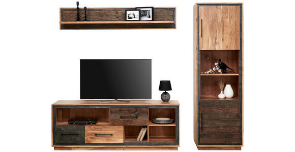 LOWBOARD in 160/60/40 cm - Dunkelgrau/Schwarz, Trend, Holz/Metall (160/60/40cm) - Landscape