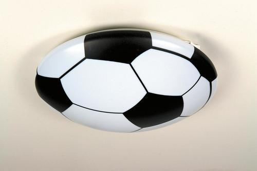 KINDERDECKENLEUCHTE Fußball 35/9 cm   - Schwarz/Weiß, Trend, Kunststoff/Metall (35/9cm)
