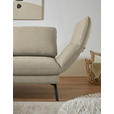 ECKSOFA  in Flachgewebe Beige  175-224/255-365 cm  - Beige/Schwarz, Design, Textil/Metall (175-224/255-365cm) - Dieter Knoll