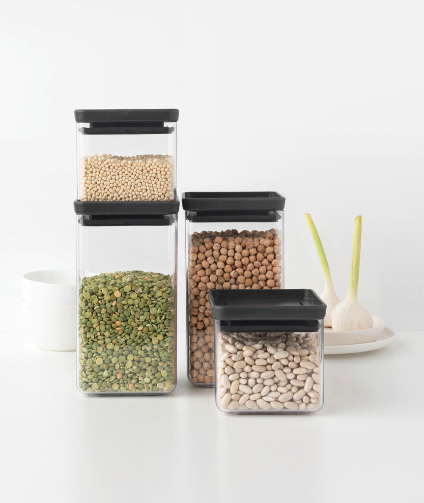 SET POSOD ZA SHRANJEVANJE   11.2/29.6/22.3 cm           - črna/prosojno, Design, umetna masa (11.2/29.6/22.3cm) - Brabantia