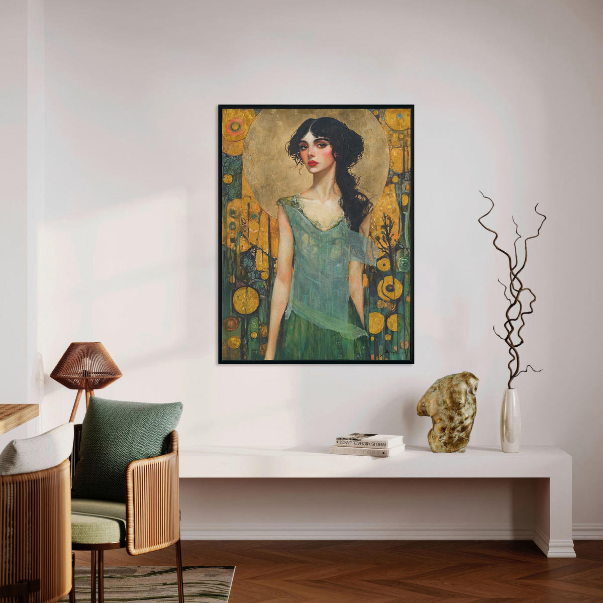 BILD 90/120 cm  - Beige/Goldfarben, Basics, Holz/Kunststoff (90/120cm) - Monee