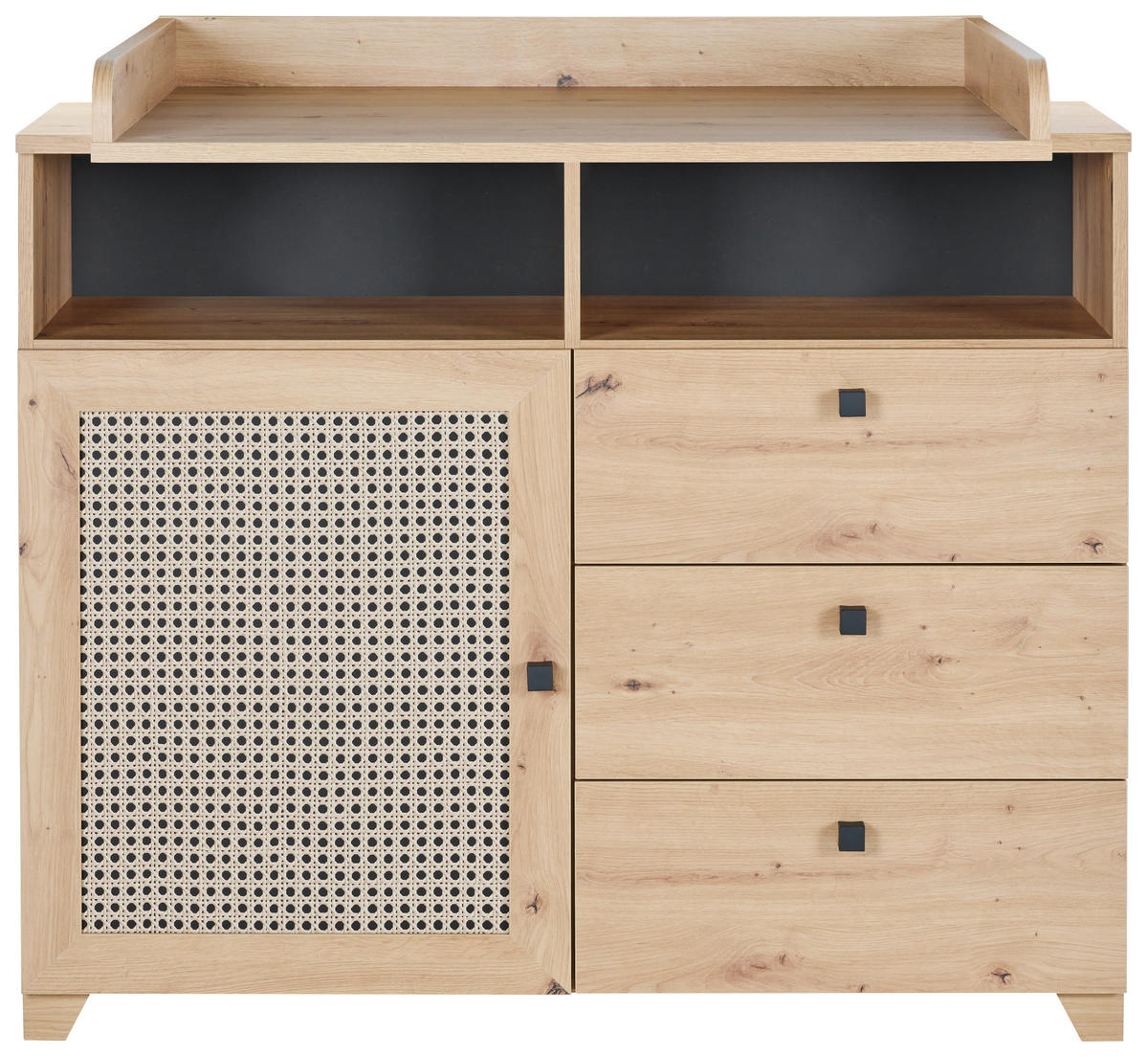 WICKELKOMMODE Clair 108/92/102/77 cm  - Anthrazit/Eiche Artisan, Basics, Holzwerkstoff/Metall (108/92/102/77cm) - Jimmylee