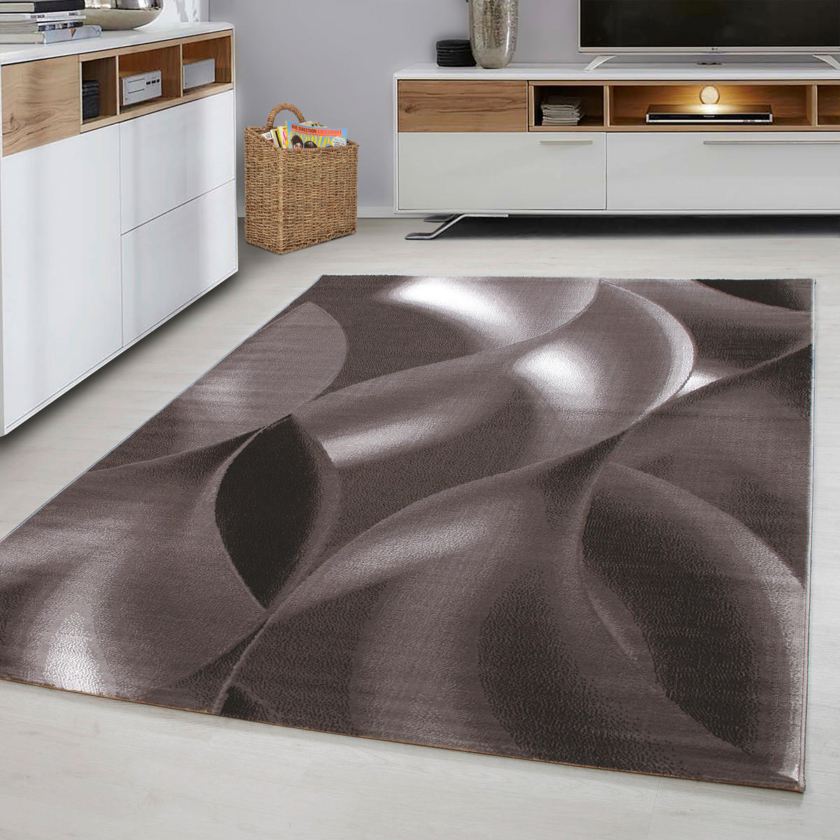 TKANA PREPROGA  Plus 8008     200/290 cm    tkano  rjava, bela  - bela/rjava, Design, tekstil (200/290cm) - Novel
