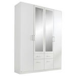 DREHTÜRENSCHRANK 4-türig Weiß  - Alufarben/Weiß, Basics, Holzwerkstoff/Kunststoff (181/229/54cm) - Xora