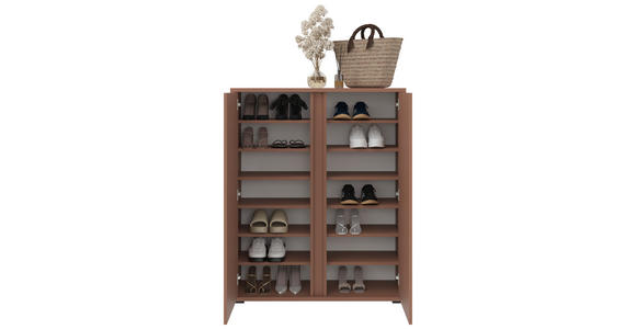 SCHUHSCHRANK 97,5/120/33,8 cm - Terracotta, Design, Holzwerkstoff/Kunststoff (97,5/120/33,8cm) - Xora