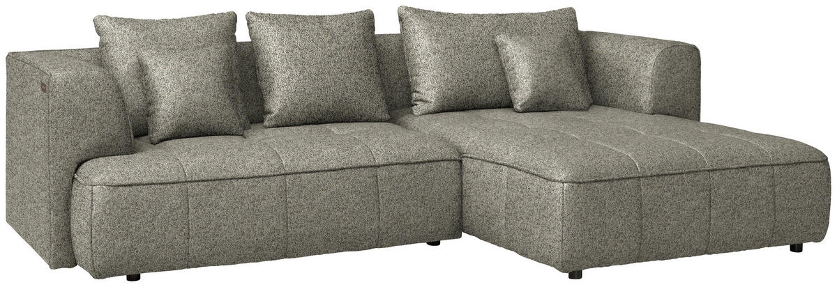 ECKSOFA Webstoff Beige  - Beige/Schwarz, Design, Kunststoff/Textil (288/188cm) - Welnova