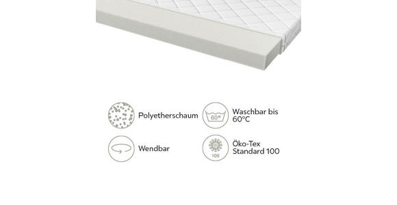 KOMFORTSCHAUMMATRATZE 120/200 cm Höhe ca. 10 cm - KONVENTIONELL, Textil (120/200cm) - Sleeptex