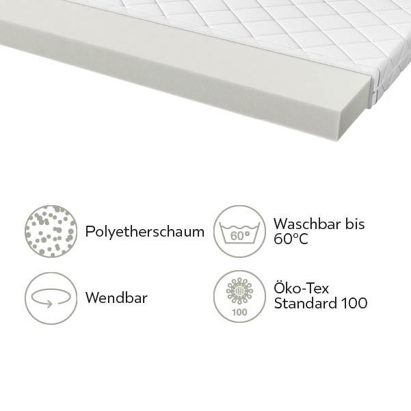 KOMFORTSCHAUMMATRATZE 140/200 cm Höhe ca. 10 cm  - KONVENTIONELL, Textil (140/200cm) - Sleeptex