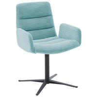 ARMLEHNSTUHL  in Cord  - Petrol/Schwarz, Design, Textil/Metall (61/88/66cm) - Dieter Knoll