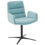 ARMLEHNSTUHL  in Cord  - Petrol/Schwarz, Design, Textil/Metall (61/88/66cm) - Dieter Knoll