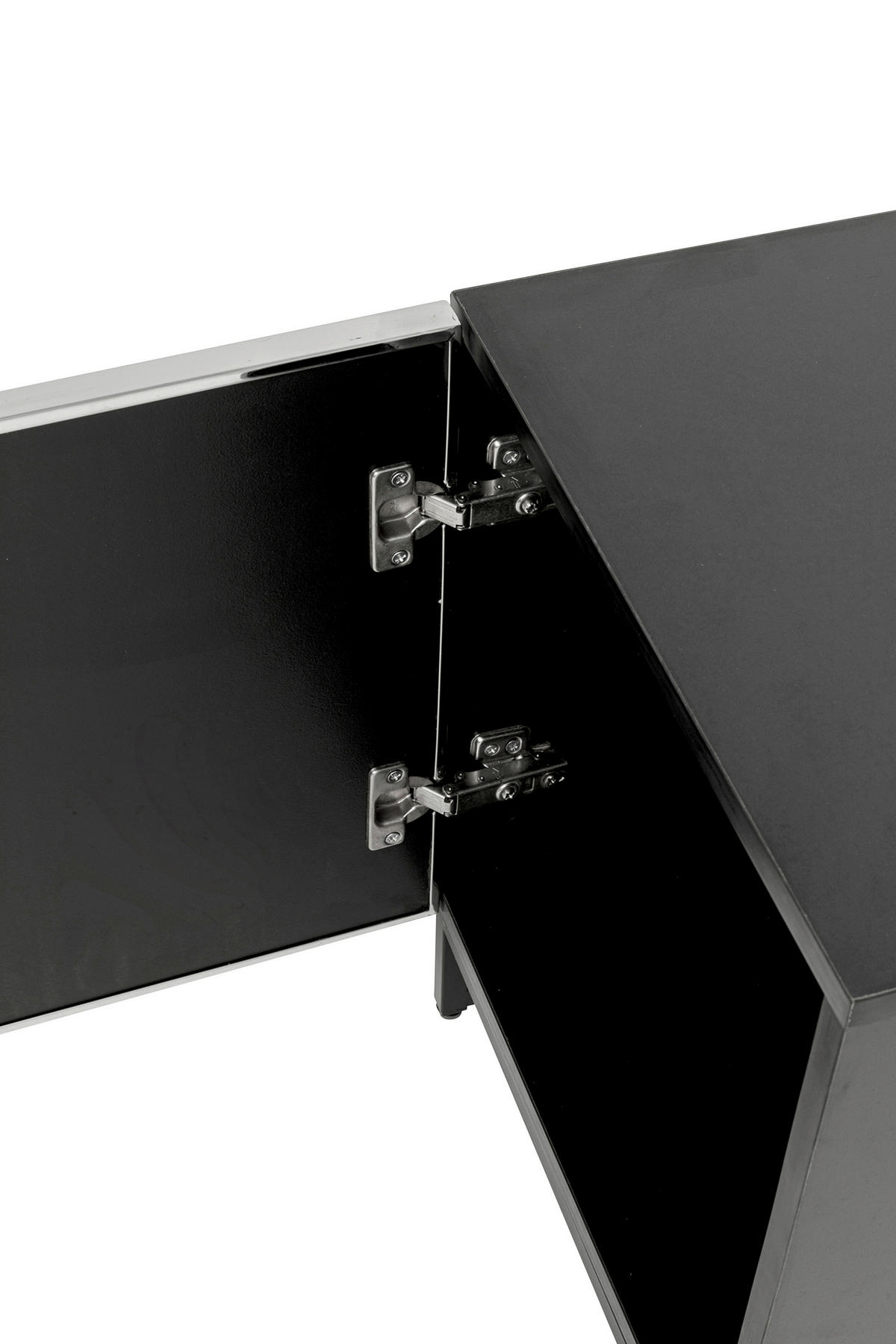 KOMMODE , 40/50/39 cm,  - Chromfarben/Schwarz, Design, Holzwerkstoff/Metall (40/50/39cm) - Kare-Design