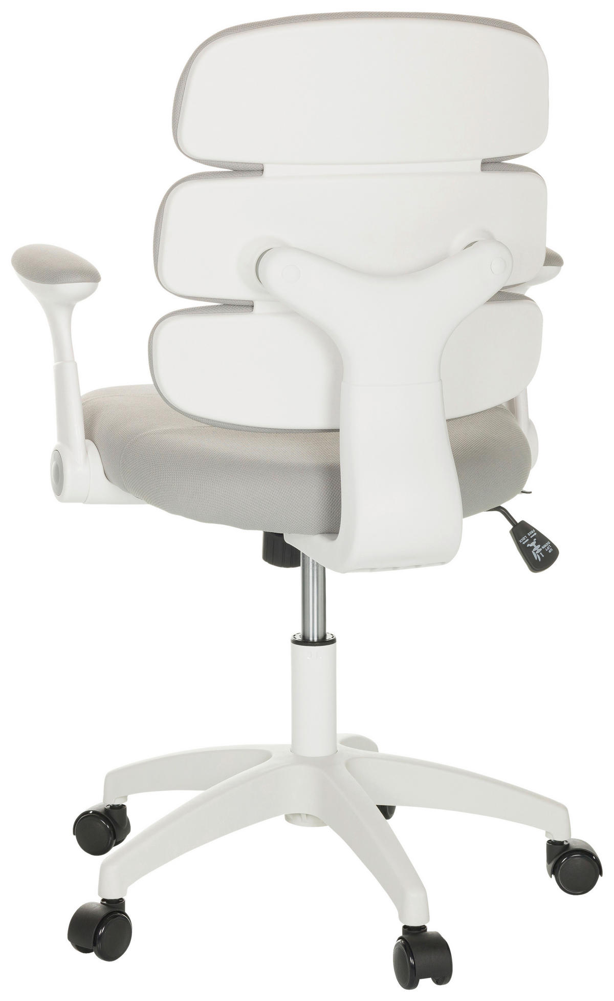 MLADINSKI VRTLJIVI STOL tekstil siva  - siva/bela, Basics, umetna masa/tekstil (62/86-97/62cm) - MID.YOU