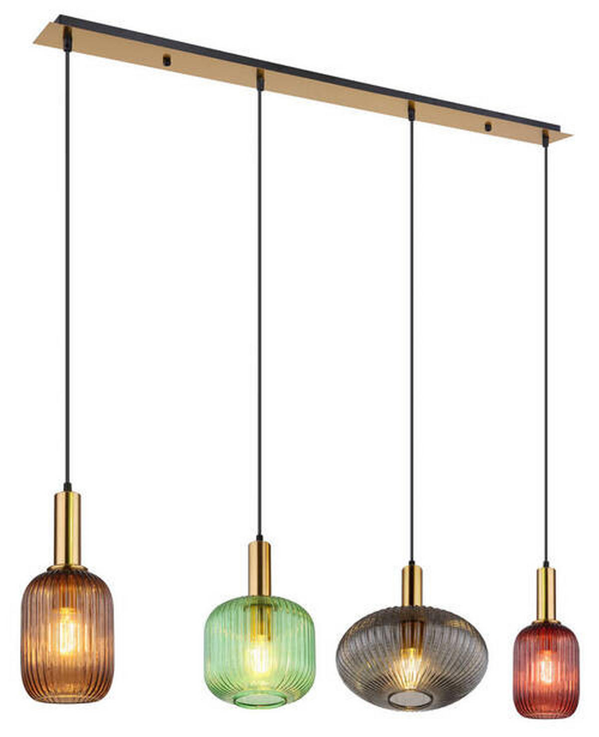 HÄNGELEUCHTE 115/30/120 cm   - Brombeere/Messingfarben, Basics, Glas/Metall (115/30/120cm) - Globo