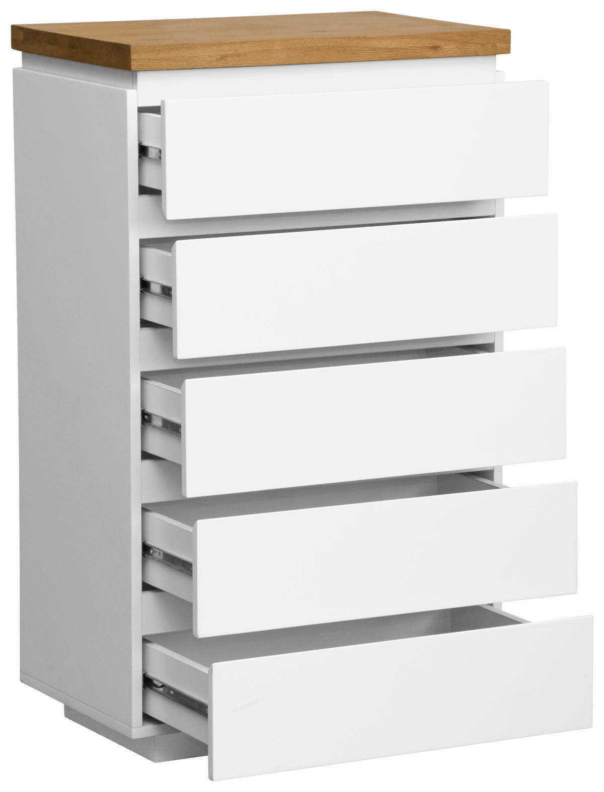 KOMMODE , 60/102/41,5 cm, 4 Schublade(n)  - Eichefarben/Weiß, KONVENTIONELL, Holz/Holzwerkstoff (60/102/41,5cm) - Novel