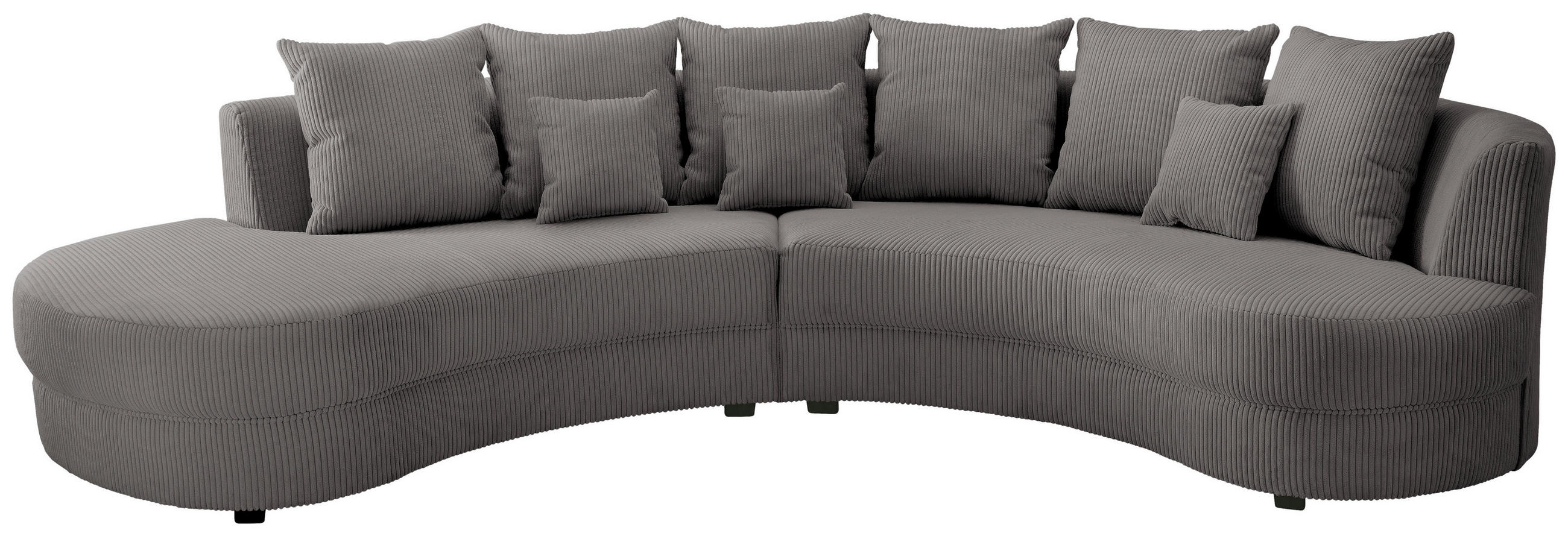 WOHNLANDSCHAFT in Cord Grau  - Schwarz/Grau, Design, Kunststoff/Textil (160/300cm) - Livetastic