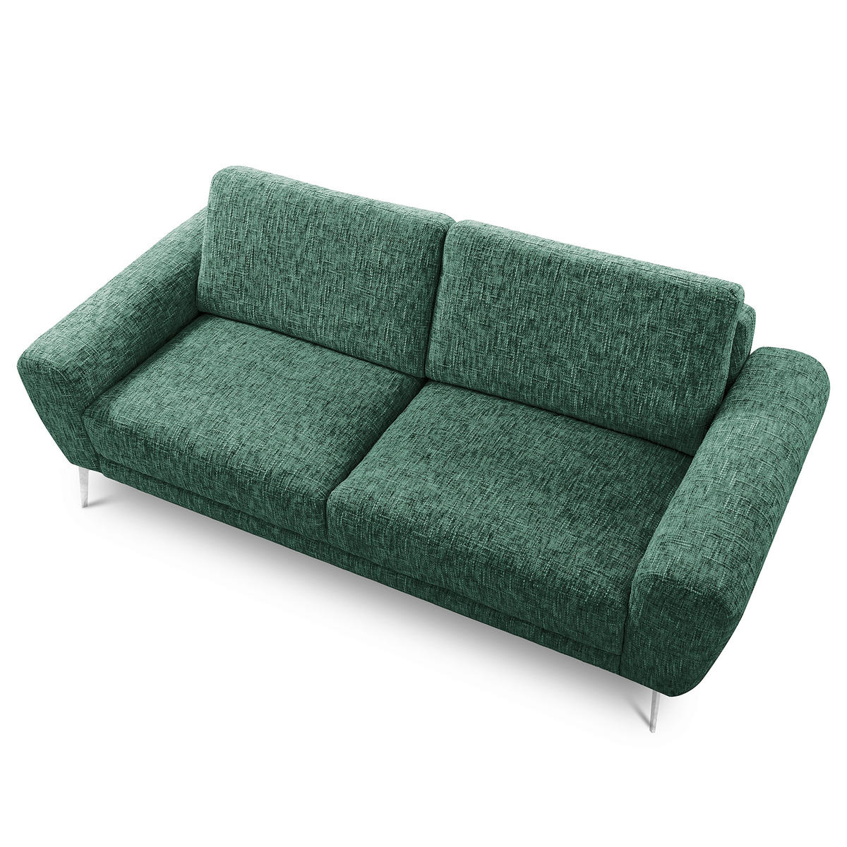 3-SITZER-SOFA SPRING in Webstoff Grün Modern  - Chromfarben/Grün, Design, Textil/Metall (187/85/92cm) - Livetastic
