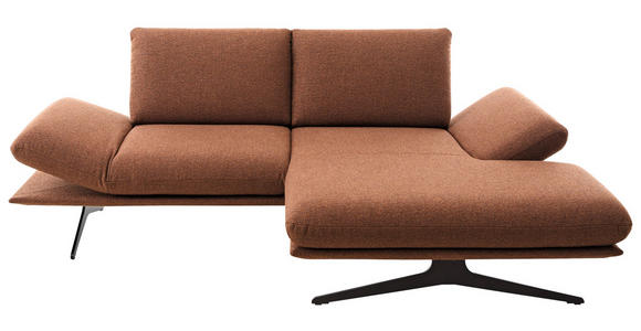ECKSOFA Braun Flachgewebe  - Schwarz/Braun, Design, Textil/Metall (234/155cm) - Dieter Knoll