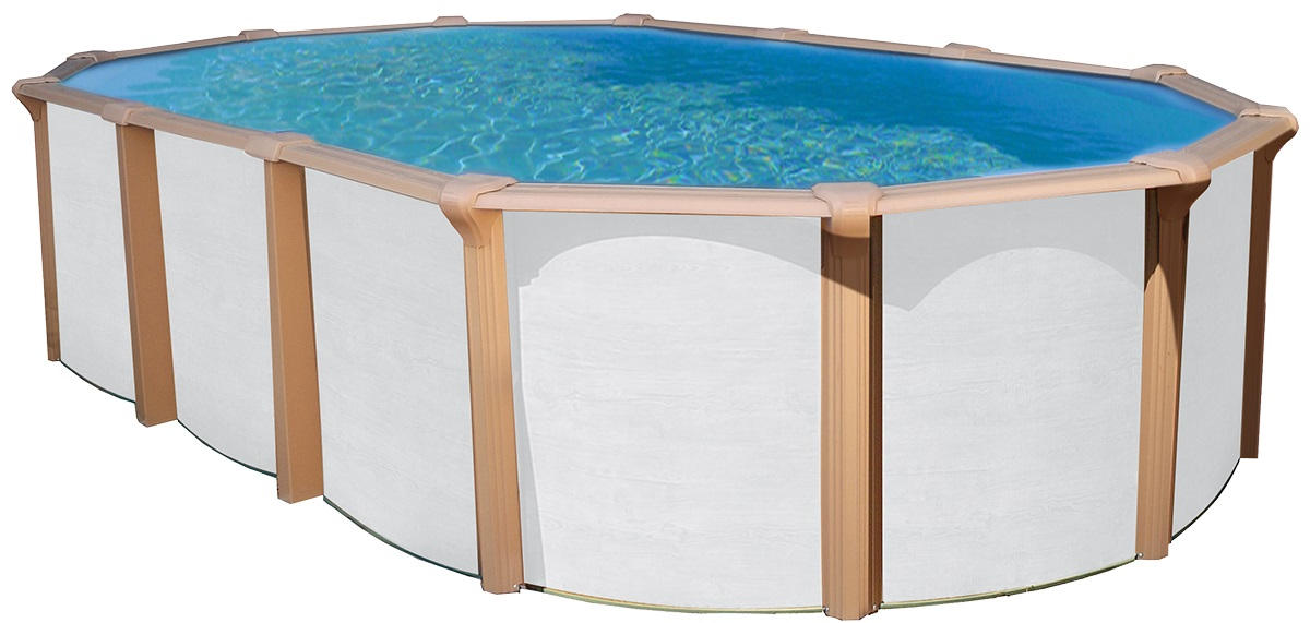 Stahlwandpool Oval Steely De Luxe mit Leiter L: 730 cm