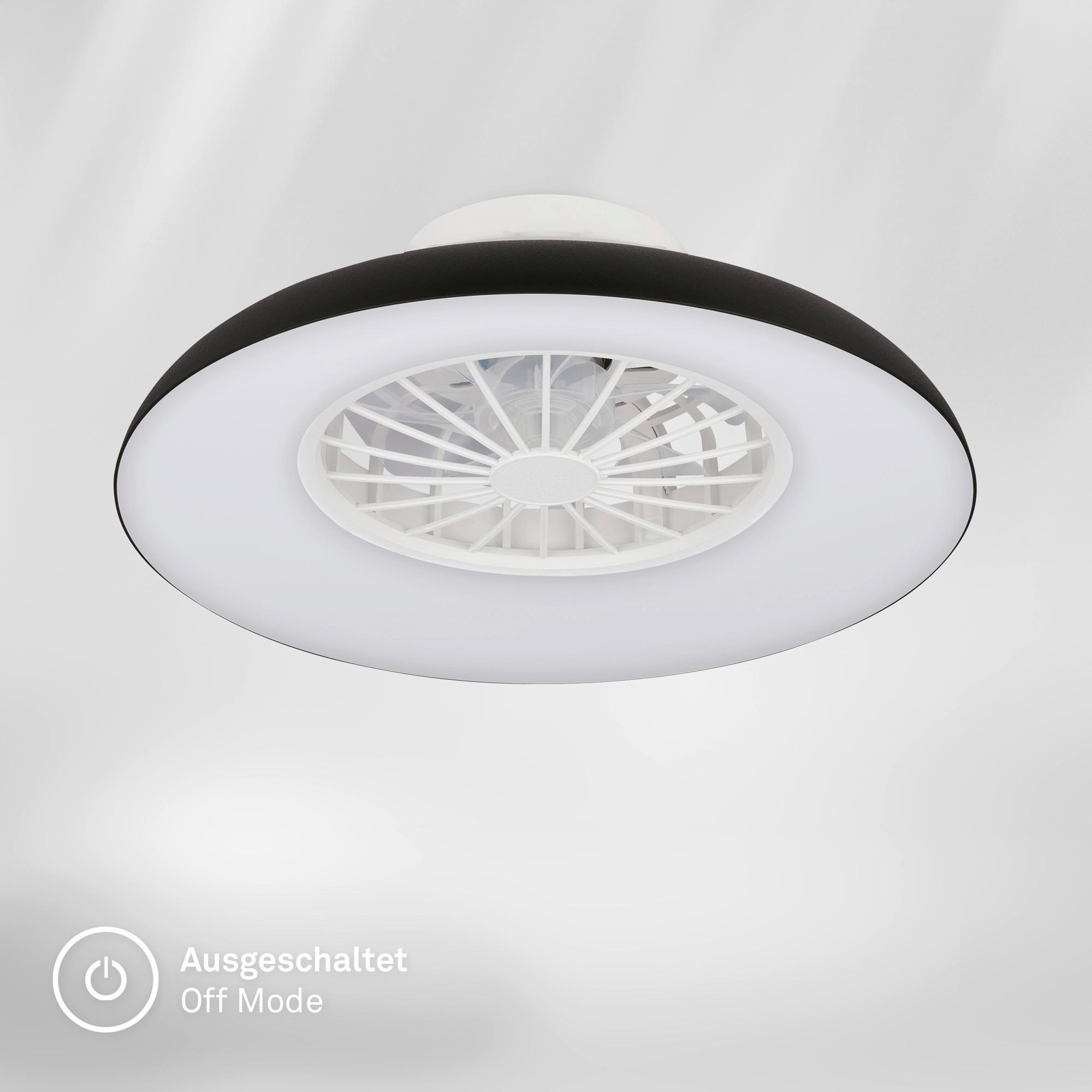 Deckenleuchte mit Ventilator 48,5/16 cm  - Schwarz/Weiß, Design, Kunststoff (48,5/16cm) - Briloner