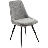 STUHL  in Eisen Leinenoptik Holz, Metall, Textil  - Schwarz/Grau, MODERN, Holz/Textil (49/88/59cm) - MID.YOU
