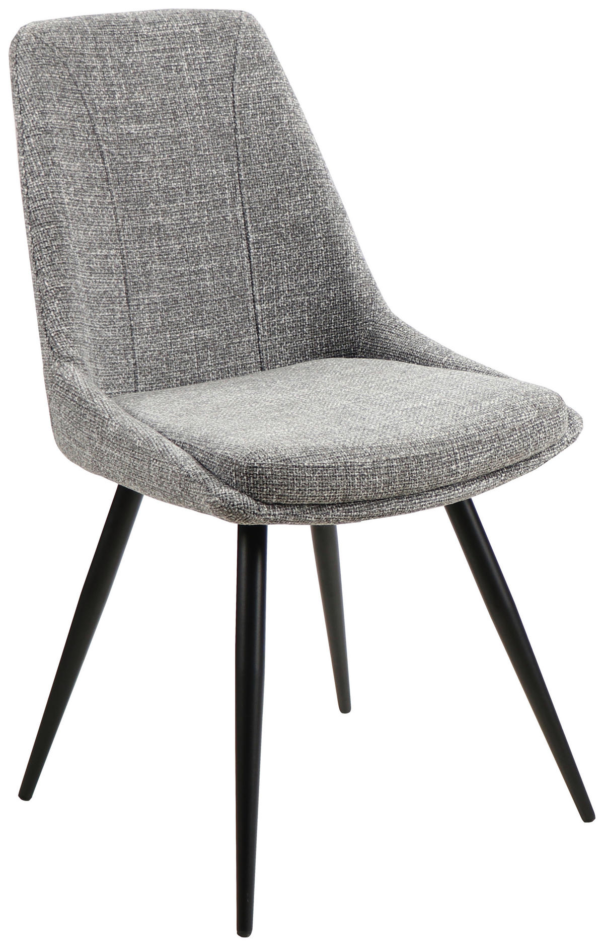 STUHL  in Eisen Leinenoptik Holz, Metall, Textil  - Schwarz/Grau, MODERN, Holz/Textil (49/88/59cm) - MID.YOU