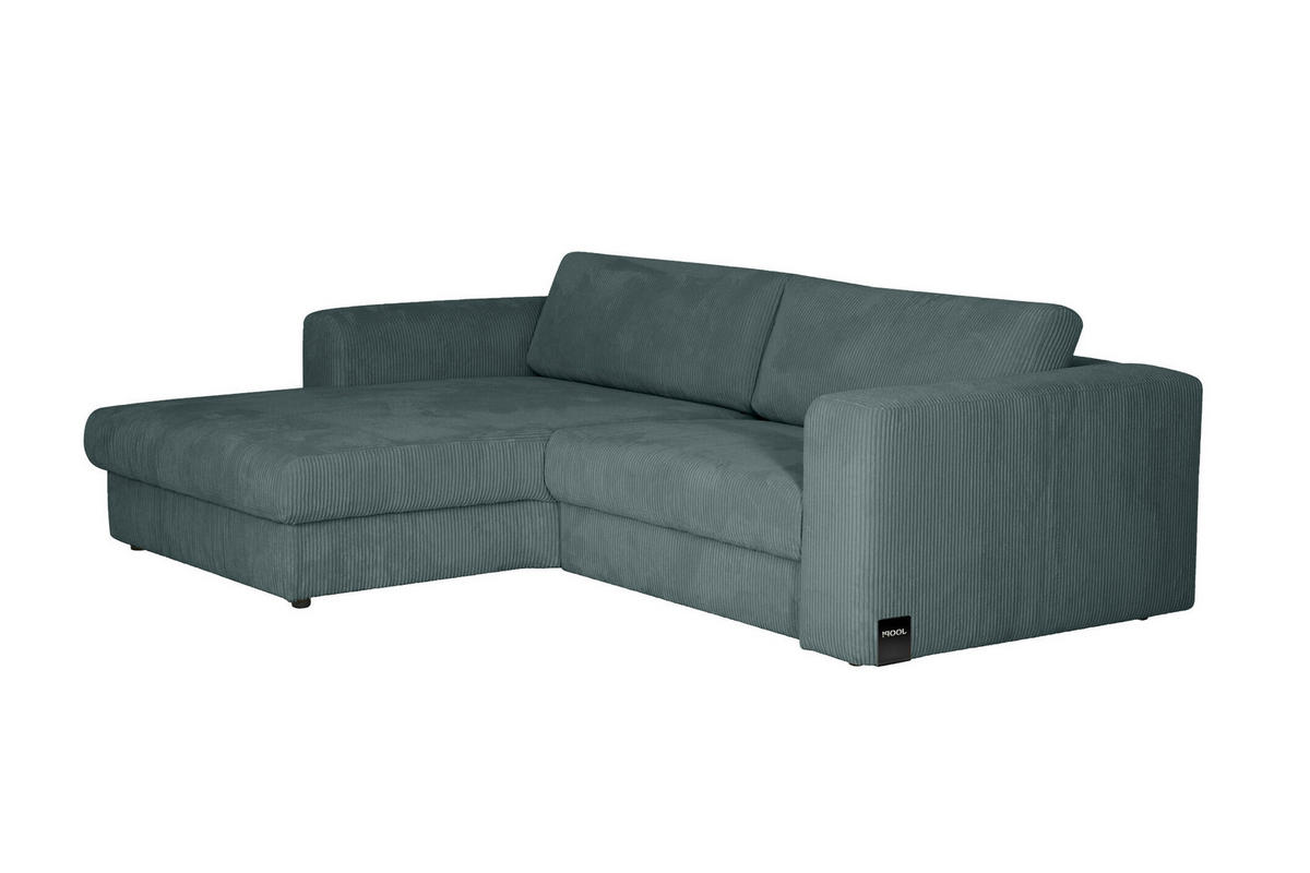 ECKSOFA JOOP Petrol Cord Rücken echt  - Petrol/Schwarz, KONVENTIONELL, Kunststoff/Textil (192/269cm) - Joop!