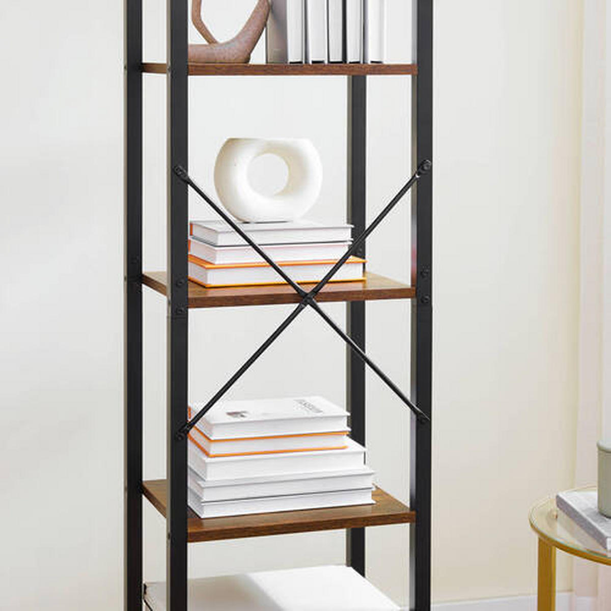 REGAL - Schwarz/Braun, Trend, Holzwerkstoff (39,6/154/30cm) - Boxxx