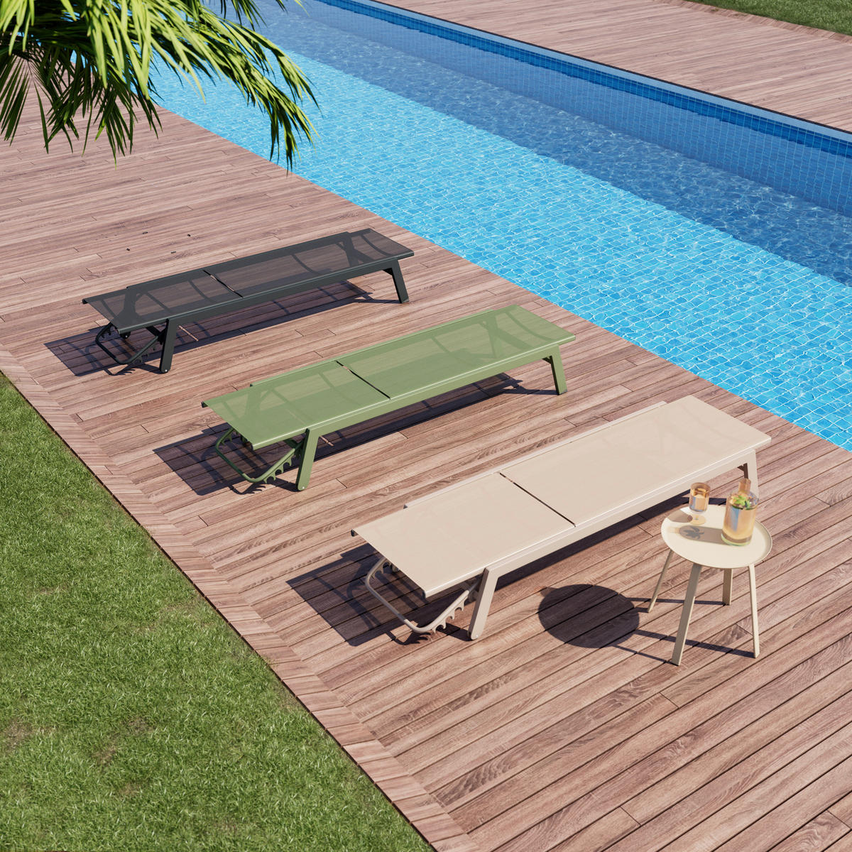 SOLSÄNG    - antracit, Design, metall/textil (55/92/164cm) - Ambia Garden