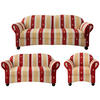 SITZGARNITUR Mikrofaser Rot  - Wengefarben/Rot, KONVENTIONELL, Holz/Textil (439/84/80cm) - Livetastic
