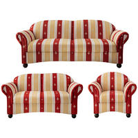 SITZGARNITUR Mikrofaser Rot  - Wengefarben/Rot, KONVENTIONELL, Holz/Textil (439/84/80cm) - Livetastic