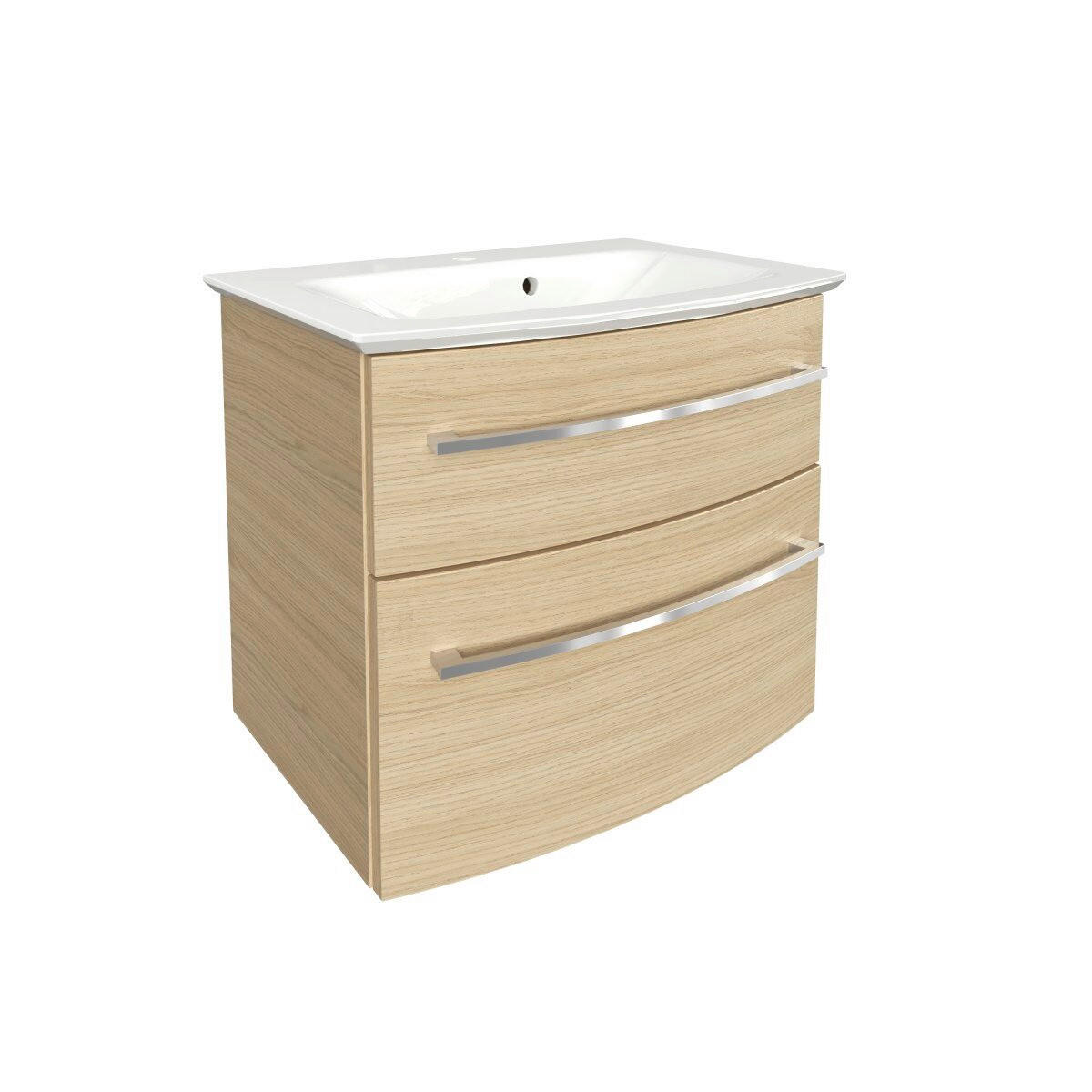 WASCHTISCHKOMBI  - Chromfarben/Eichefarben, Basics, Holzwerkstoff/Stein (63,2/54,3/46cm) - MID.YOU