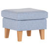 HOCKER in Textil Hellblau  - Eichefarben/Hellblau, Design, Holz/Textil (55/44/55cm) - MID.YOU
