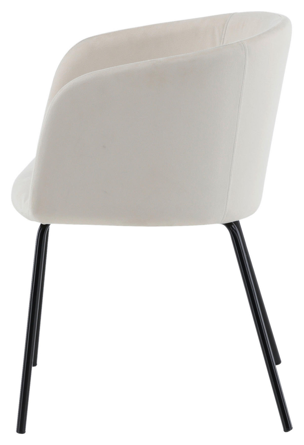 STUHL  in Eisen Samt Metall, Textil  - Beige/Schwarz, Design, Holz/Textil (55/78/55cm) - Livetastic