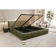 POLSTERBETT 180/200 cm,  in Grün, Lattenrost, Bettkasten,  - Schwarz/Grün, Design, Holz/Textil (180/200cm) - Xora