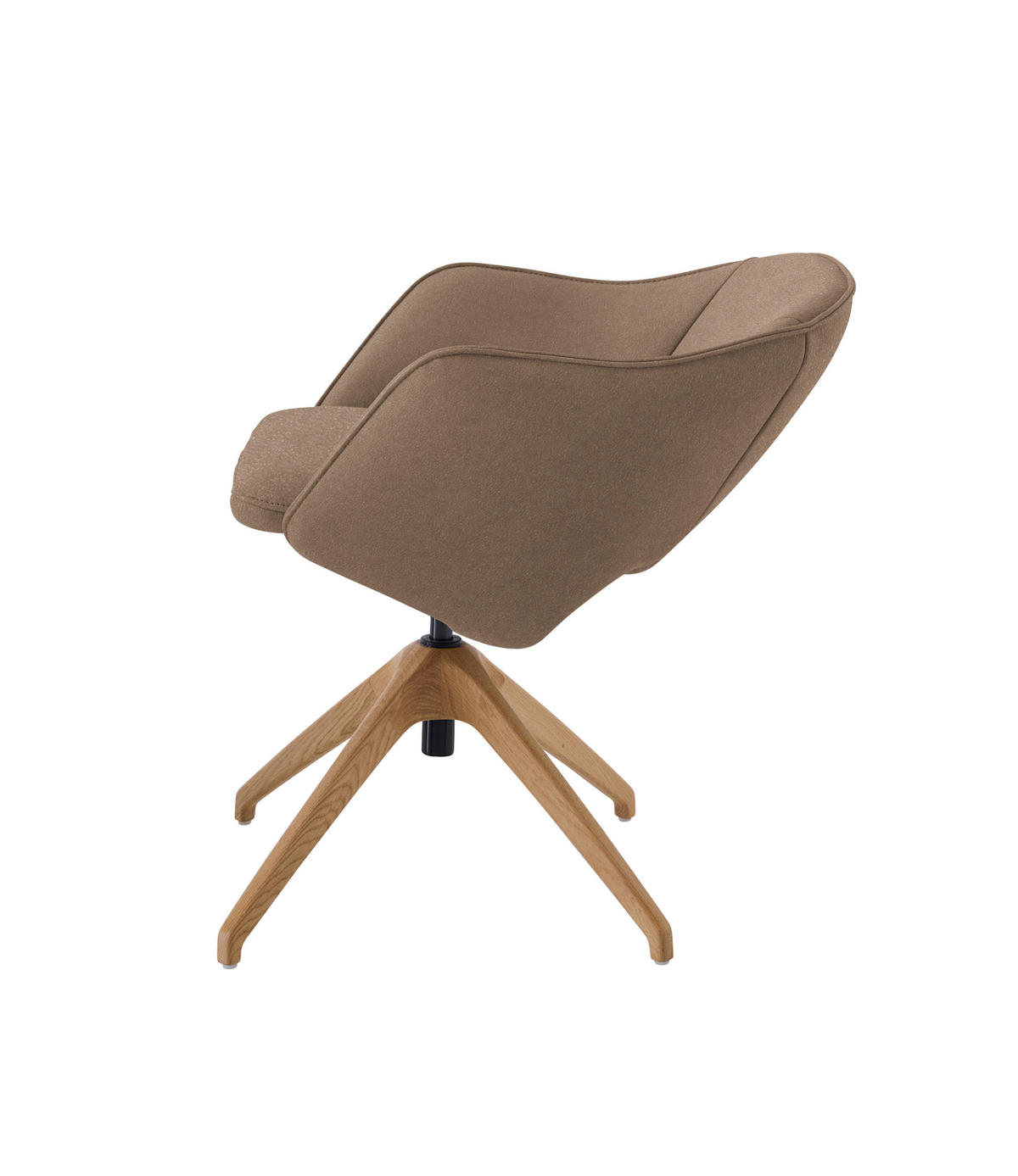 ARMLEHNSTUHL  in Echtleder naturbelassen  - Hellbraun/Wildeiche, Design, Leder/Holz (63/74-90/57-73cm) - Koinor