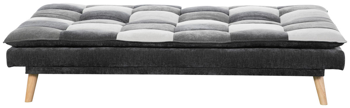 SCHLAFSOFA Chenille Grau, Schwarz, Weiß  - Schwarz/Naturfarben, Design, Holz/Textil (180/77/91cm) - MID.YOU