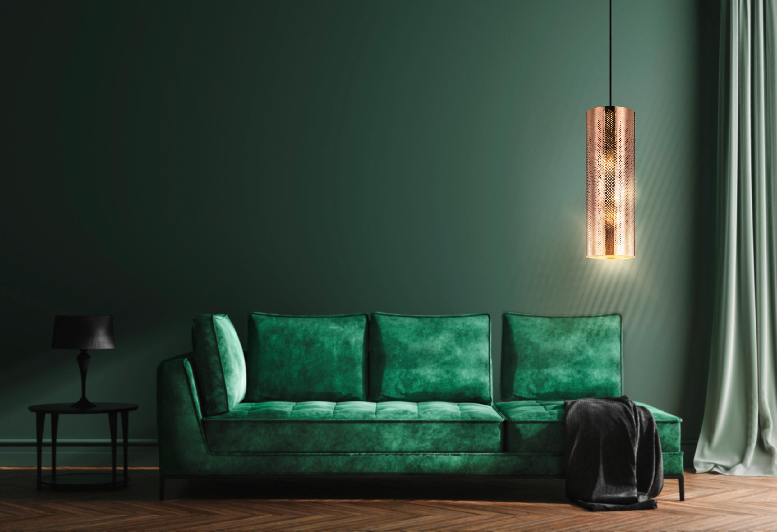 HÄNGELEUCHTE Tabiago - Roségold/Schwarz, Design, Metall (13/110cm) - Eglo
