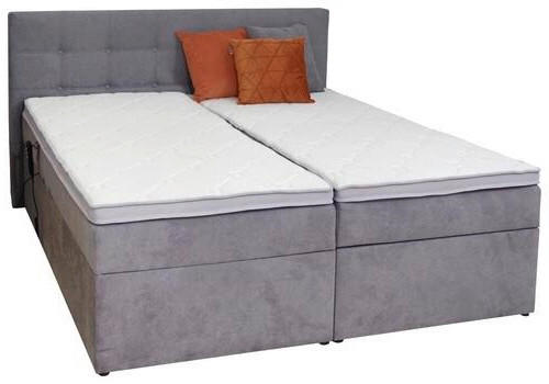 BOXBETT 180/200 cm  in Hellgrau  - Hellgrau/Schwarz, KONVENTIONELL, Kunststoff/Textil (180/200cm) - Carryhome