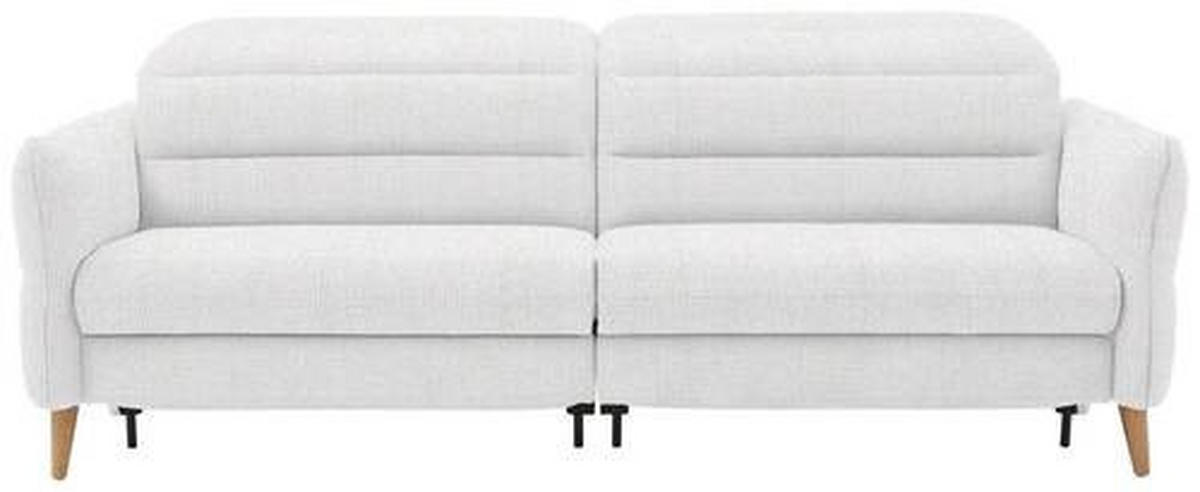 2-SITZER-SOFA in Webstoff Weiß  - Eiche Bianco/Weiß, Design, Holz/Textil (234-262/85-106/98-112cm) - Dieter Knoll