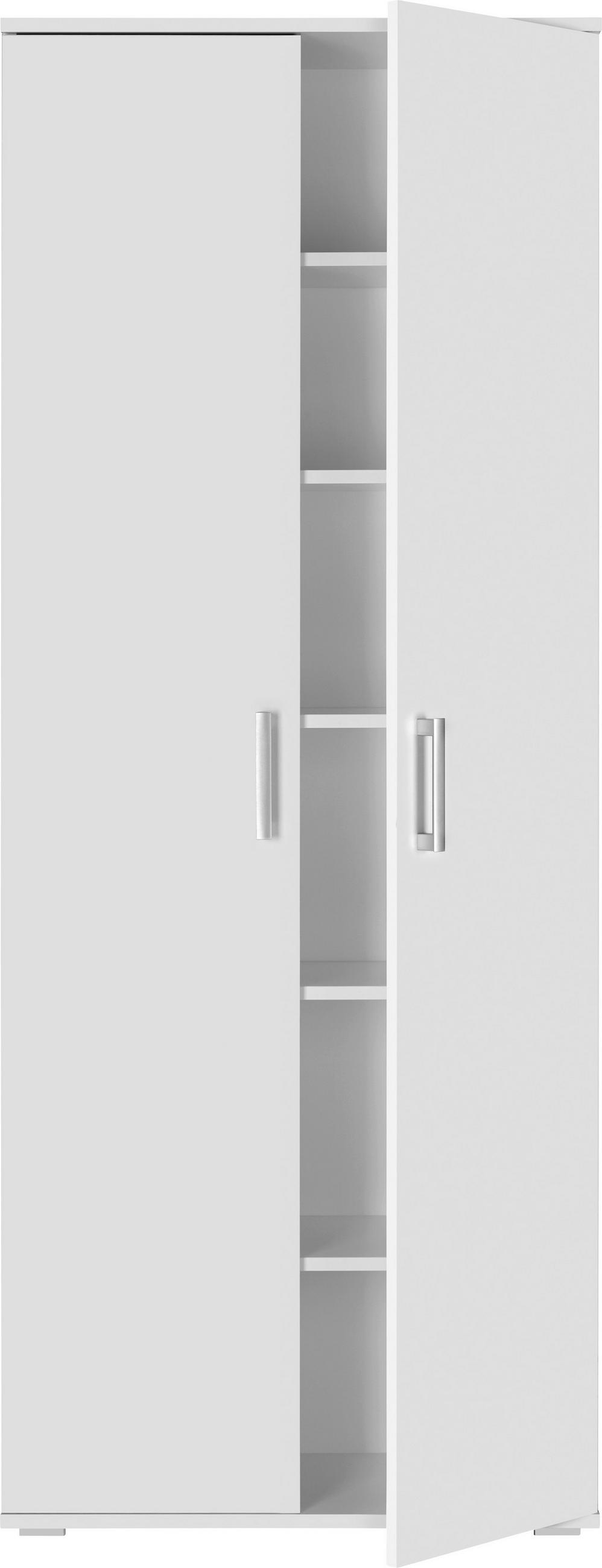 VIŠENAMENSKI ORMAR bela 70/179/34 cm - boja aluminijuma/bela, Dizajnerski, pločasti materijal/plastika (70/179/34cm) - Carryhome