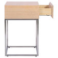 NACHTKÄSTCHEN in furniert Eiche Silberfarben, Eichefarben  - Eichefarben/Silberfarben, Basics, Holz/Holzwerkstoff (40/62/40cm) - Xora