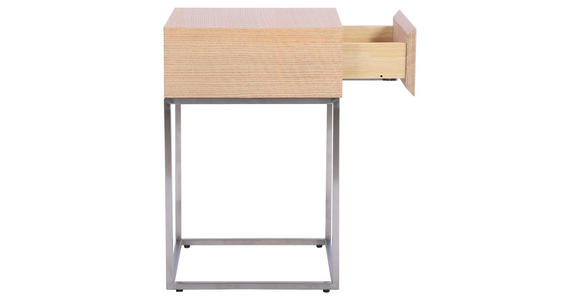 NACHTKÄSTCHEN in furniert Eiche Silberfarben, Eichefarben  - Eichefarben/Silberfarben, Basics, Holz/Holzwerkstoff (40/62/40cm) - Xora