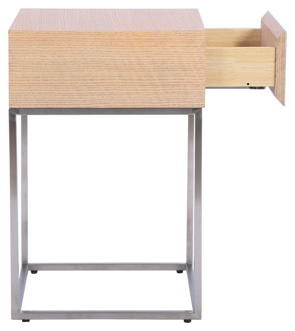 NACHTKÄSTCHEN in furniert Eiche Silberfarben, Eichefarben  - Eichefarben/Silberfarben, Basics, Holz/Holzwerkstoff (40/62/40cm) - Xora