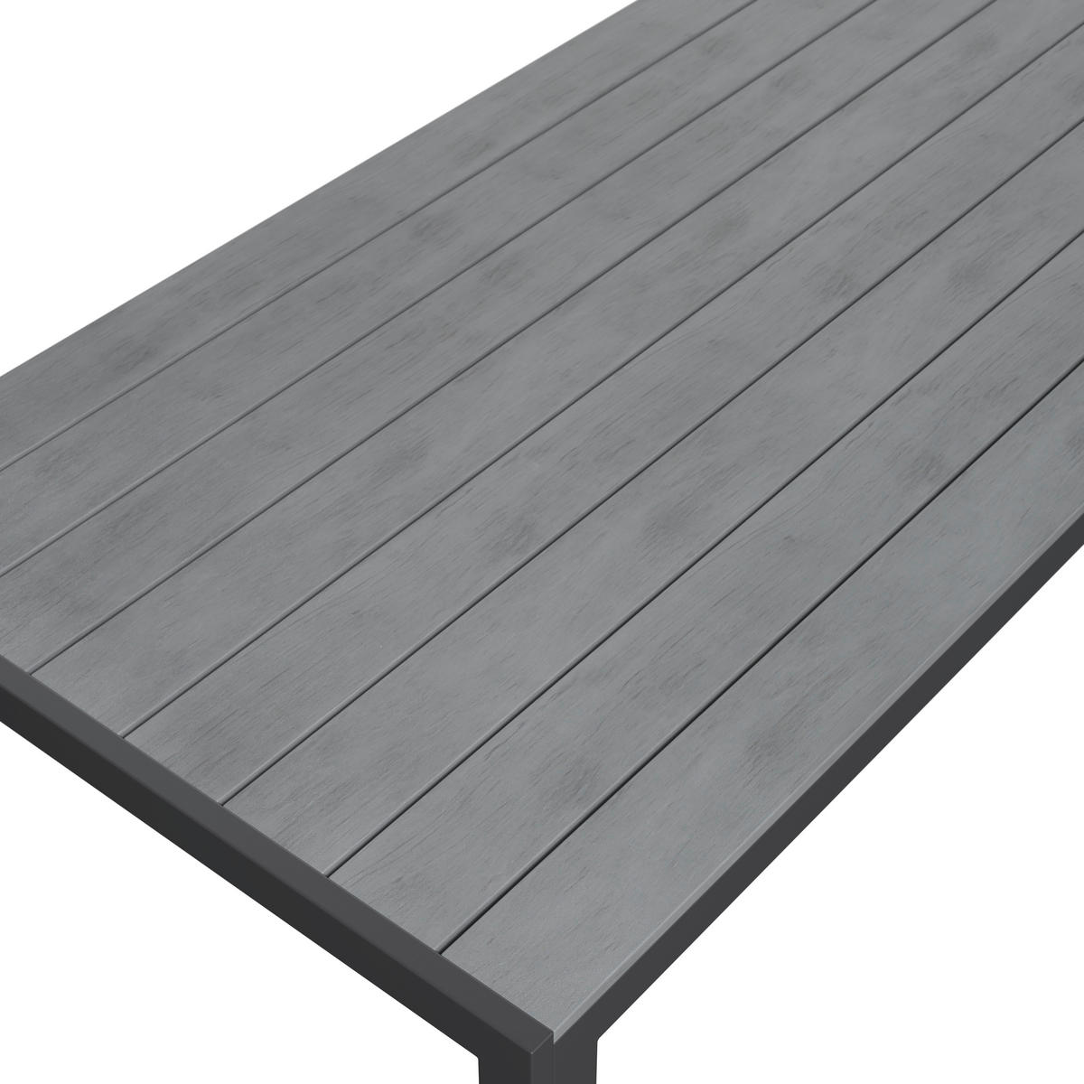 GARTENTISCH Metall, Kunststoff Grau, Dunkelgrau rechteckig  - Dunkelgrau/Grau, MODERN, Kunststoff/Metall (205/92/74cm) - Ambia Garden