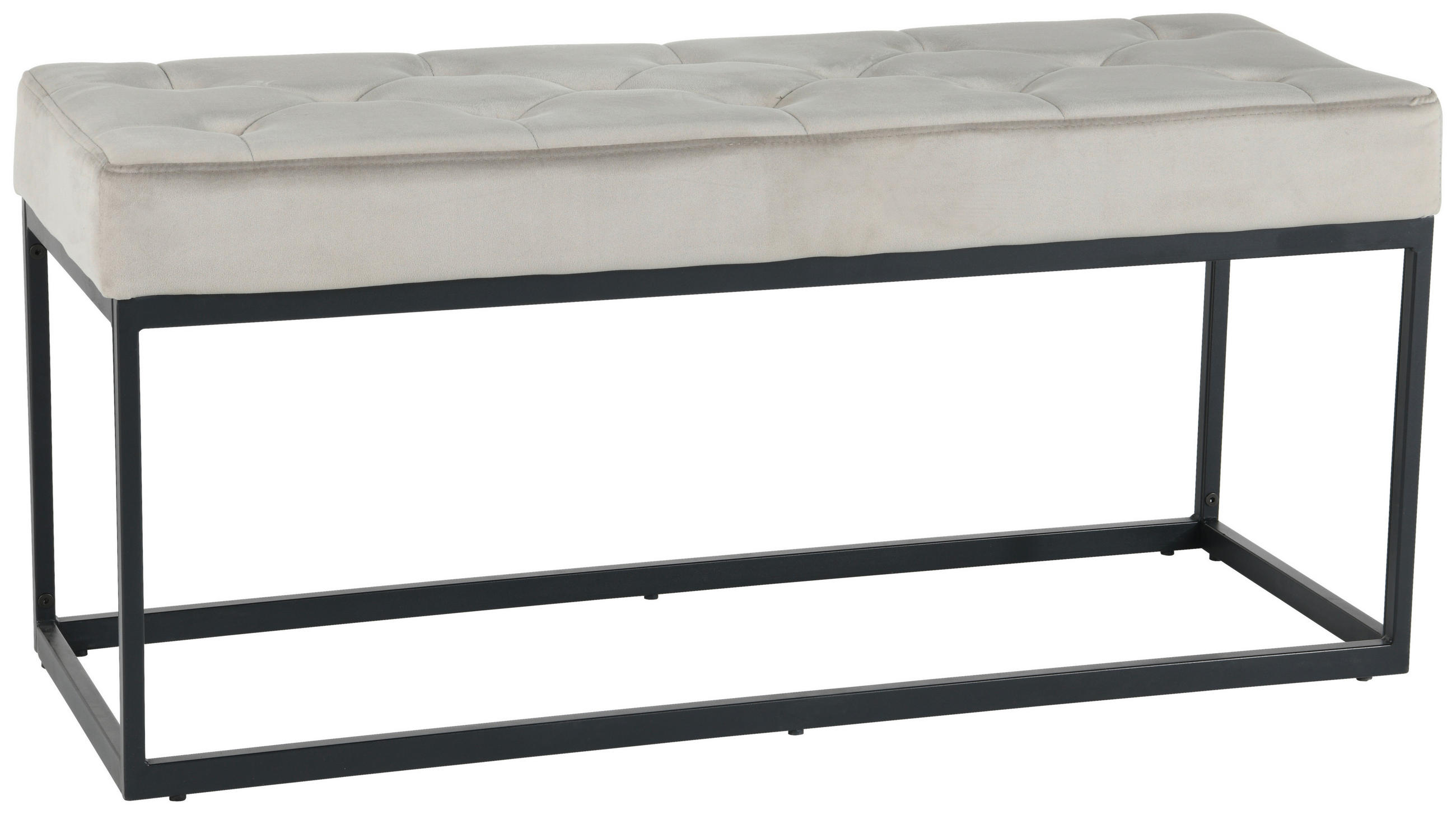 BANCĂ PENTRU HOL 103/47/38 cm  - negru/maro deschis, Design, metal/textil (103/47/38cm) - MID.YOU