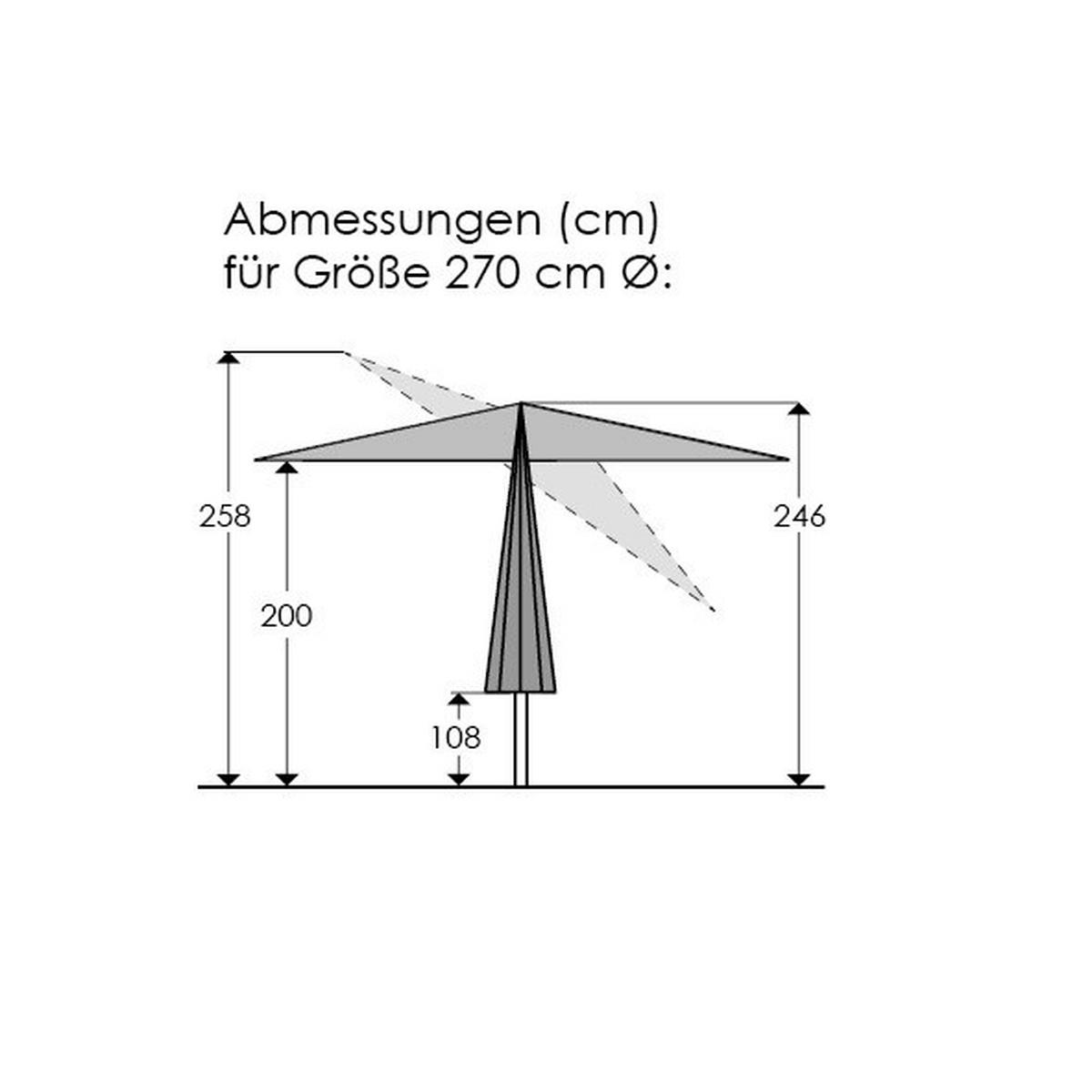 SONNENSCHIRM   - Anthrazit/Silberfarben, Basics, Textil/Metall (270/270/246cm) - Schneider