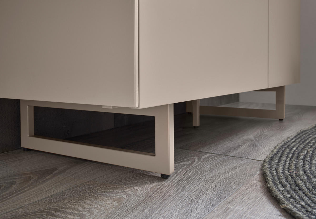 SCHUHSCHRANK  in 96/109/38 cm  - Kaschmir/Schwarz, Design, Holzwerkstoff/Metall (96/109/38cm) - Voleo